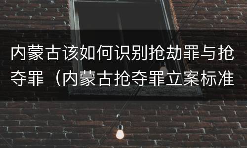 内蒙古该如何识别抢劫罪与抢夺罪（内蒙古抢夺罪立案标准）