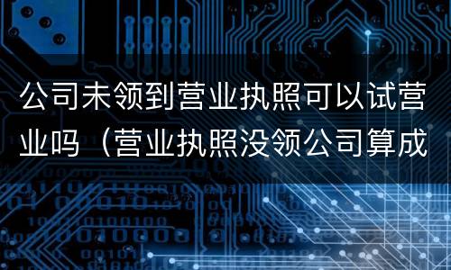 公司未领到营业执照可以试营业吗（营业执照没领公司算成立吗）