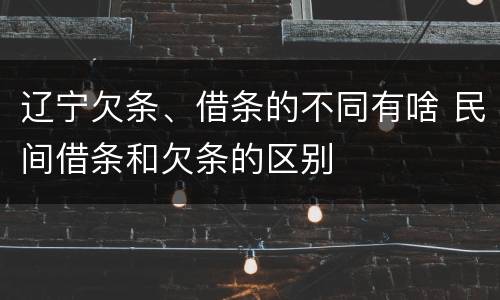 辽宁欠条、借条的不同有啥 民间借条和欠条的区别