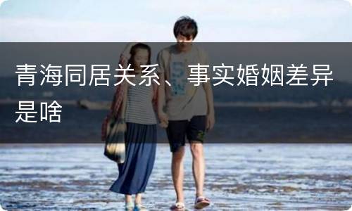 青海同居关系、事实婚姻差异是啥