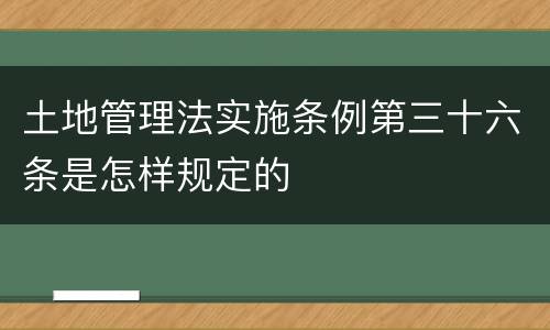 土地管理法实施条例第三十六条是怎样规定的