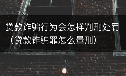 贷款诈骗行为会怎样判刑处罚（贷款诈骗罪怎么量刑）