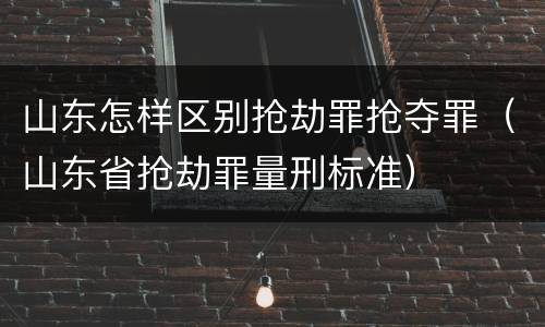 山东怎样区别抢劫罪抢夺罪（山东省抢劫罪量刑标准）