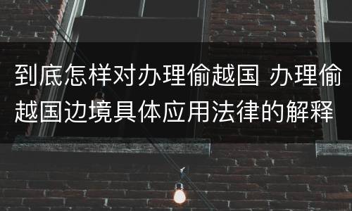 到底怎样对办理偷越国 办理偷越国边境具体应用法律的解释