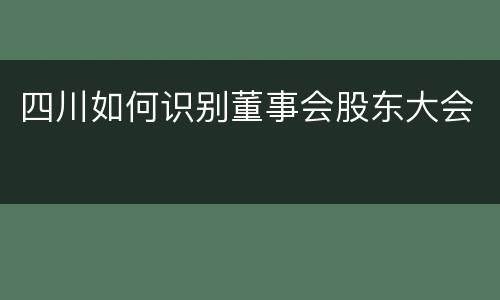 四川如何识别董事会股东大会