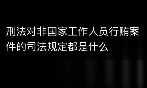 刑法对非国家工作人员行贿案件的司法规定都是什么