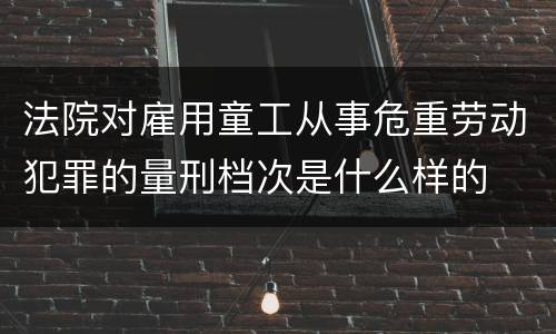 法院对雇用童工从事危重劳动犯罪的量刑档次是什么样的