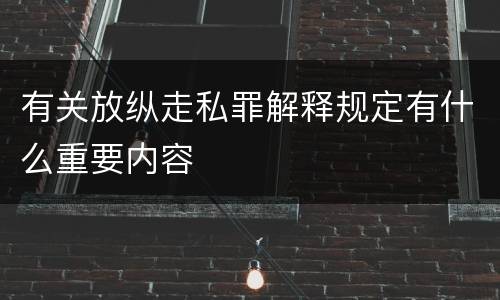 有关放纵走私罪解释规定有什么重要内容