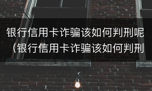 银行信用卡诈骗该如何判刑呢（银行信用卡诈骗该如何判刑呢知乎）