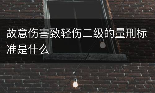 故意伤害致轻伤二级的量刑标准是什么