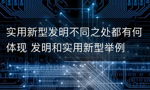 实用新型发明不同之处都有何体现 发明和实用新型举例