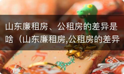 山东廉租房、公租房的差异是啥（山东廉租房,公租房的差异是啥意思）