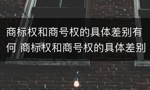 商标权和商号权的具体差别有何 商标权和商号权的具体差别有何不同