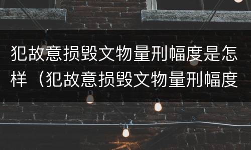 犯故意损毁文物量刑幅度是怎样（犯故意损毁文物量刑幅度是怎样判定的）