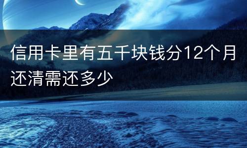 信用卡里有五千块钱分12个月还清需还多少