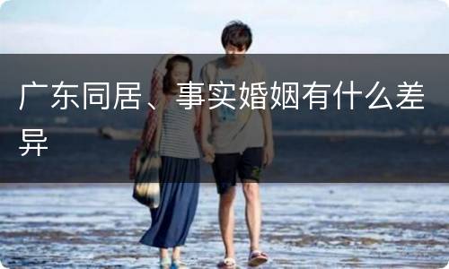 广东同居、事实婚姻有什么差异