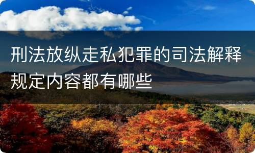 刑法放纵走私犯罪的司法解释规定内容都有哪些