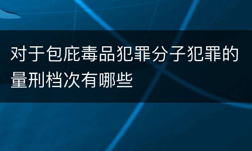 对于包庇毒品犯罪分子犯罪的量刑档次有哪些