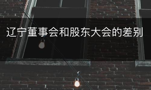 辽宁董事会和股东大会的差别