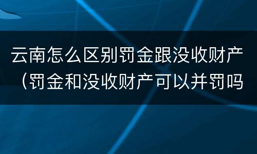 云南怎么区别罚金跟没收财产（罚金和没收财产可以并罚吗）