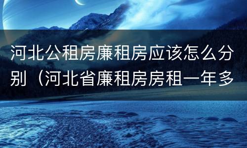 河北公租房廉租房应该怎么分别（河北省廉租房房租一年多少钱）