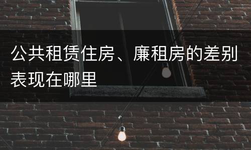 公共租赁住房、廉租房的差别表现在哪里