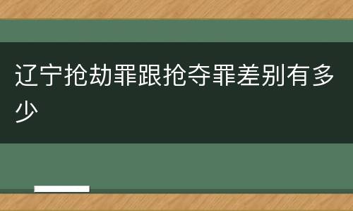 辽宁抢劫罪跟抢夺罪差别有多少