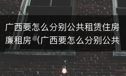 广西要怎么分别公共租赁住房廉租房（广西要怎么分别公共租赁住房廉租房呢）