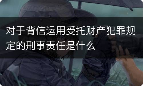 对于背信运用受托财产犯罪规定的刑事责任是什么