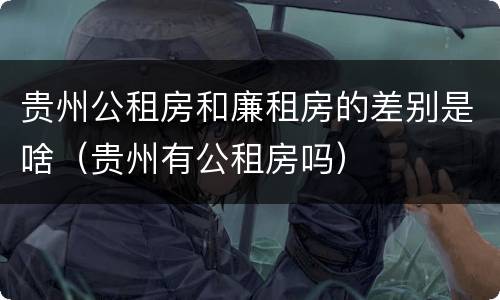 贵州公租房和廉租房的差别是啥（贵州有公租房吗）