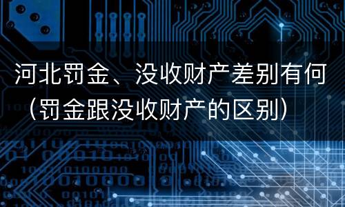 河北罚金、没收财产差别有何（罚金跟没收财产的区别）