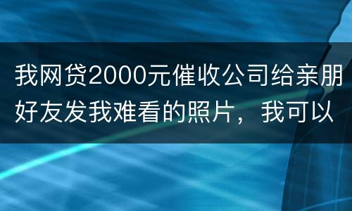 我网贷2000元催收公司给亲朋好友发我难看的照片，我可以维护吗