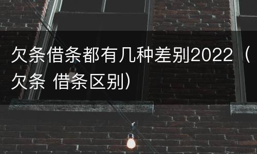 欠条借条都有几种差别2022（欠条 借条区别）