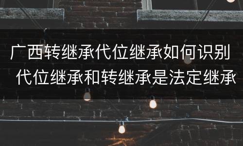 广西转继承代位继承如何识别 代位继承和转继承是法定继承吗