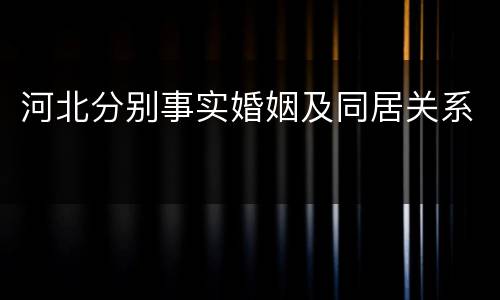 河北分别事实婚姻及同居关系