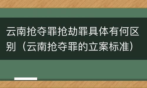 云南抢夺罪抢劫罪具体有何区别（云南抢夺罪的立案标准）