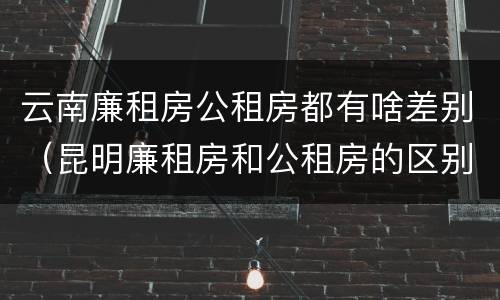 云南廉租房公租房都有啥差别（昆明廉租房和公租房的区别）