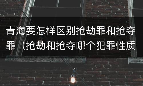 青海要怎样区别抢劫罪和抢夺罪（抢劫和抢夺哪个犯罪性质严重）