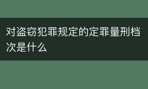 对盗窃犯罪规定的定罪量刑档次是什么