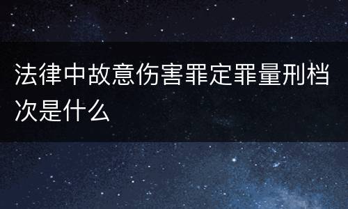 法律中故意伤害罪定罪量刑档次是什么