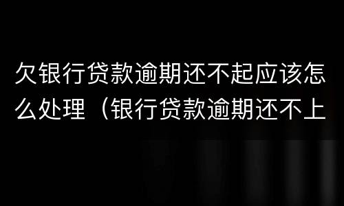 欠银行贷款逾期还不起应该怎么处理（银行贷款逾期还不上会坐牢吗）