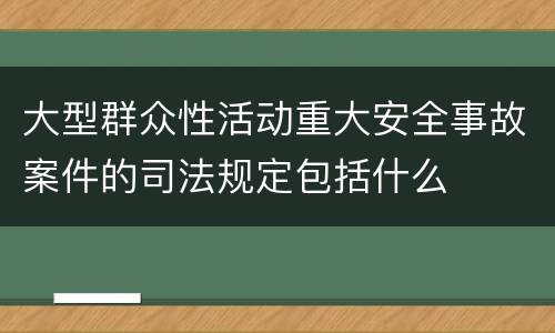 大型群众性活动重大安全事故案件的司法规定包括什么