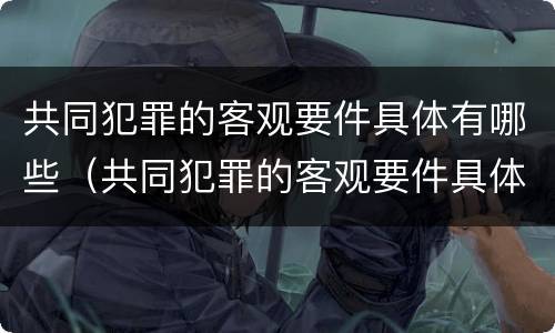 共同犯罪的客观要件具体有哪些（共同犯罪的客观要件具体有哪些类型）