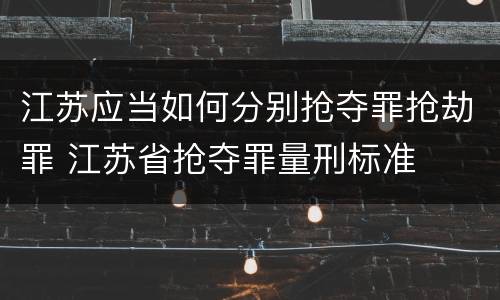 江苏应当如何分别抢夺罪抢劫罪 江苏省抢夺罪量刑标准