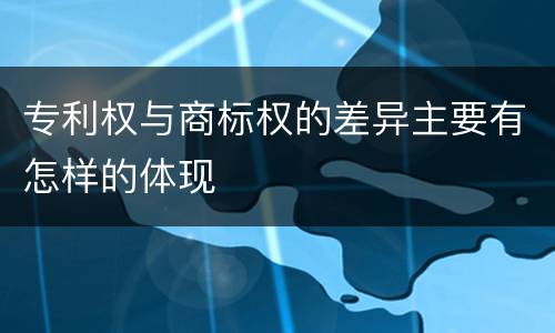 专利权与商标权的差异主要有怎样的体现