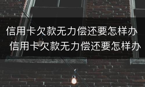 信用卡欠款无力偿还要怎样办 信用卡欠款无力偿还要怎样办理