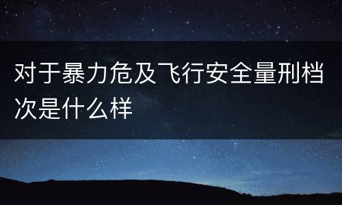 对于暴力危及飞行安全量刑档次是什么样