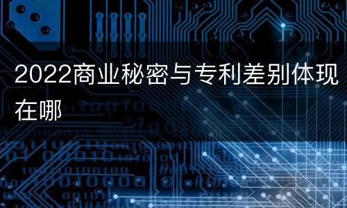 2022商业秘密与专利差别体现在哪