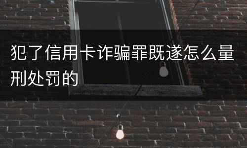 犯了信用卡诈骗罪既遂怎么量刑处罚的