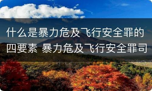 什么是暴力危及飞行安全罪的四要素 暴力危及飞行安全罪司法解释